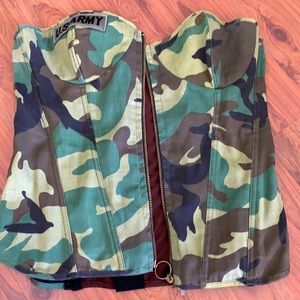 Army zip up corset